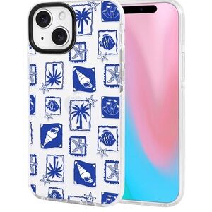 Clear Coastal Seashell Phone Case in Blue